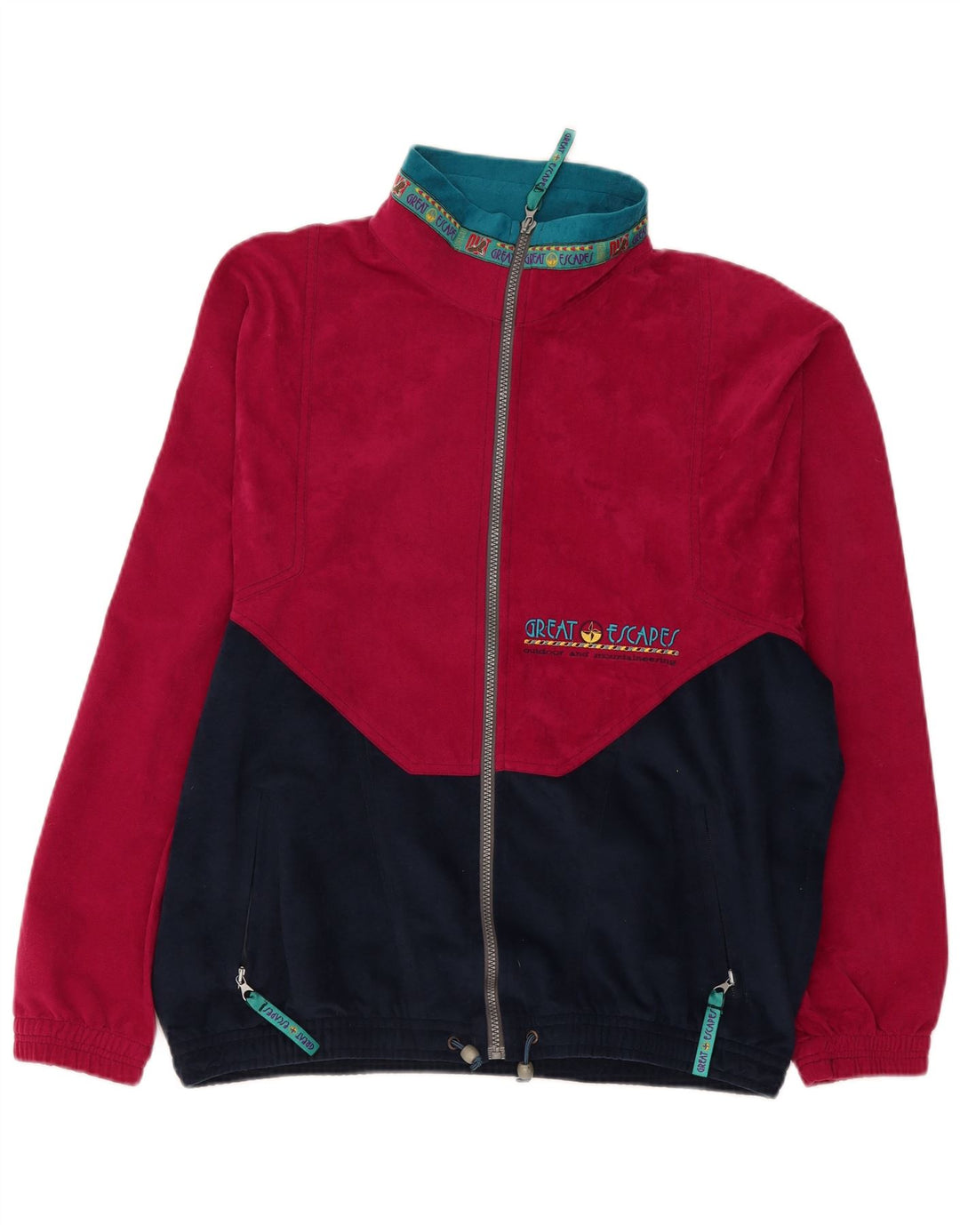 Great Escapes Herre træningsdragt Topjakke IT 50 Medium Rød Colourblock Retro