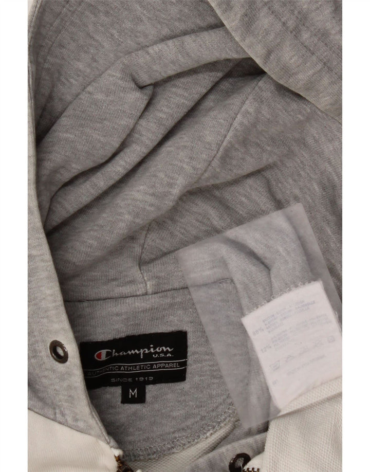 CHAMPION Dame-hættetrøje med lynlås UK 14 Medium White Colourblock Bomuld