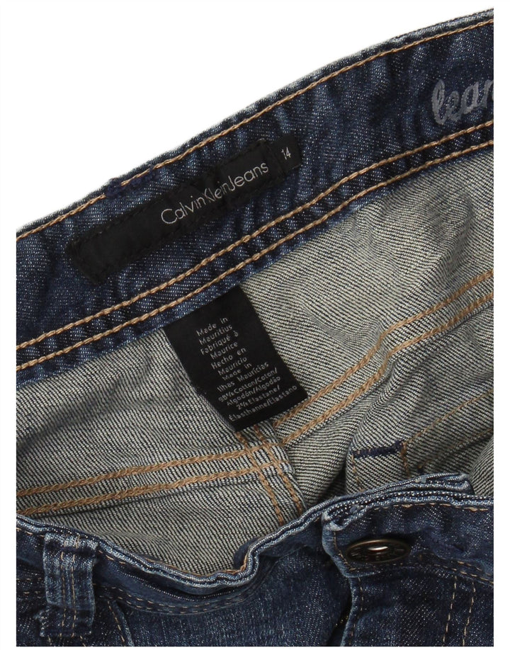 CALVIN KLEIN Dame Bootcut Jeans US 14 XL W34 L31 Blå Bomuld