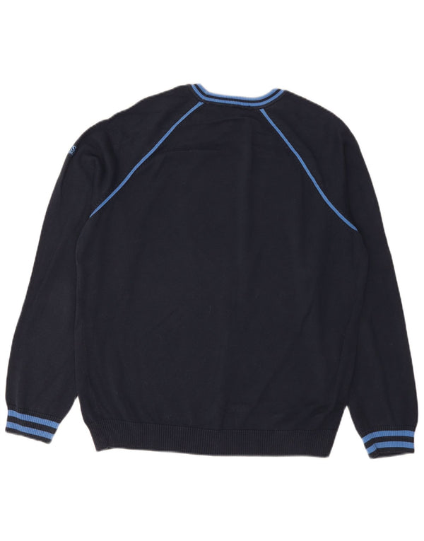 Hugo Boss Herre sweater med rund hals XL marineblå bomuld