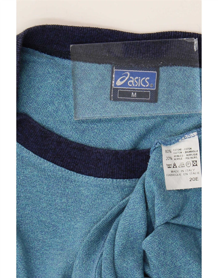 Asics Herre T-Shirt Top Medium Blue Flecked Bomuld