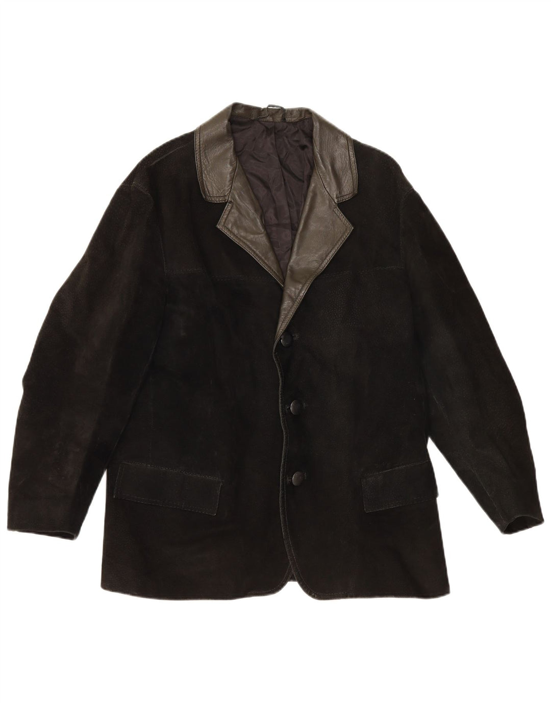 Vintage herre 3-knaps ruskind blazerjakke UK 38 Medium Black