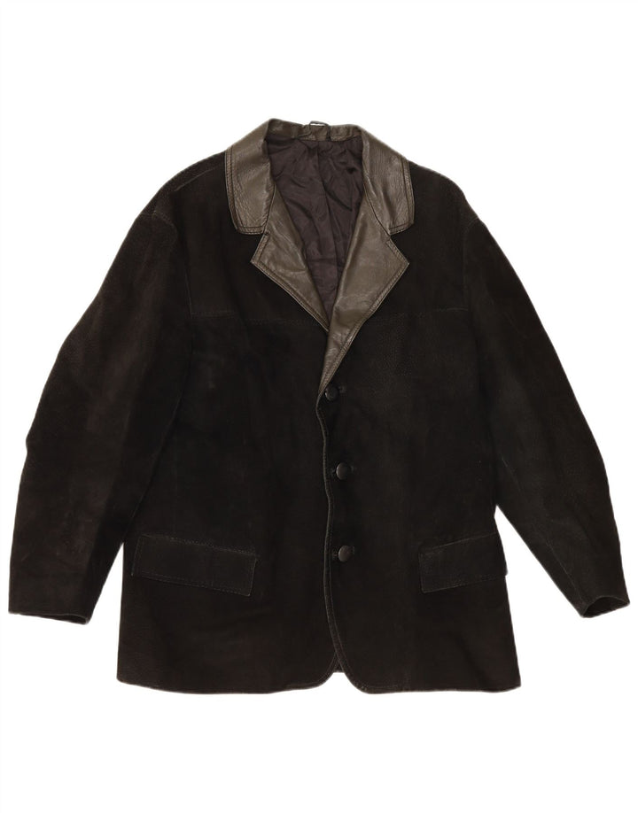 Vintage herre 3-knaps ruskind blazerjakke UK 38 Medium Black