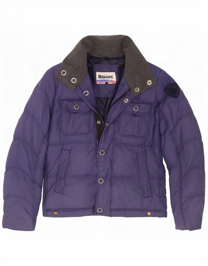 Blauer Polstret Herrejakke UK 38 Medium Navy Blue Polyamid
