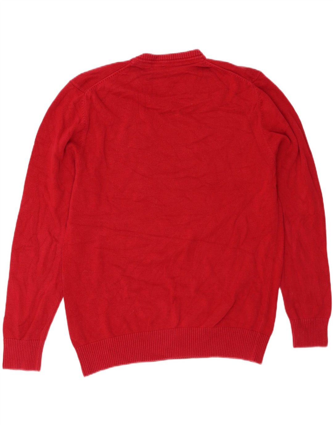 CREW TØJ Herre V-hals sweater Stor rød bomuld