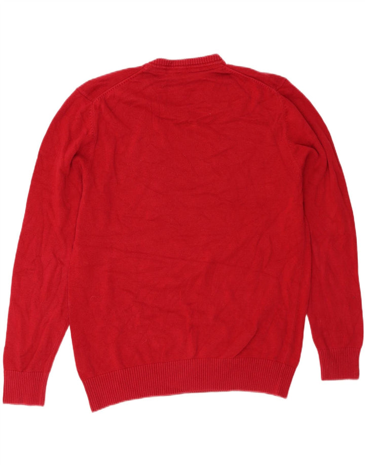 CREW TØJ Herre V-hals sweater Stor rød bomuld