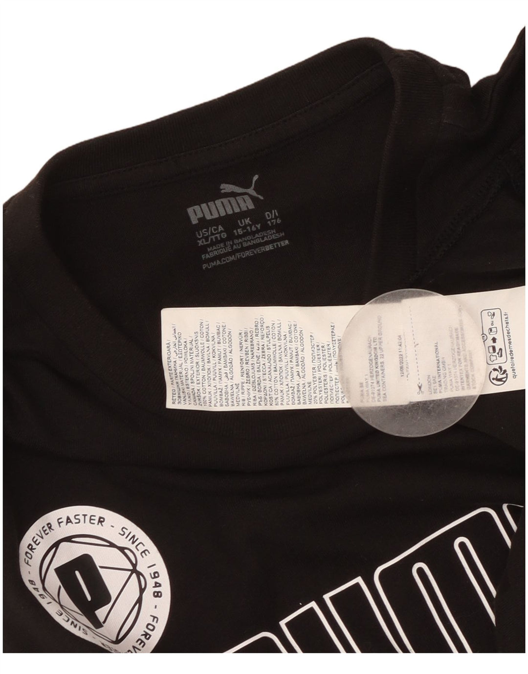 Puma drenge grafisk vest top 15-16 år sort bomuld