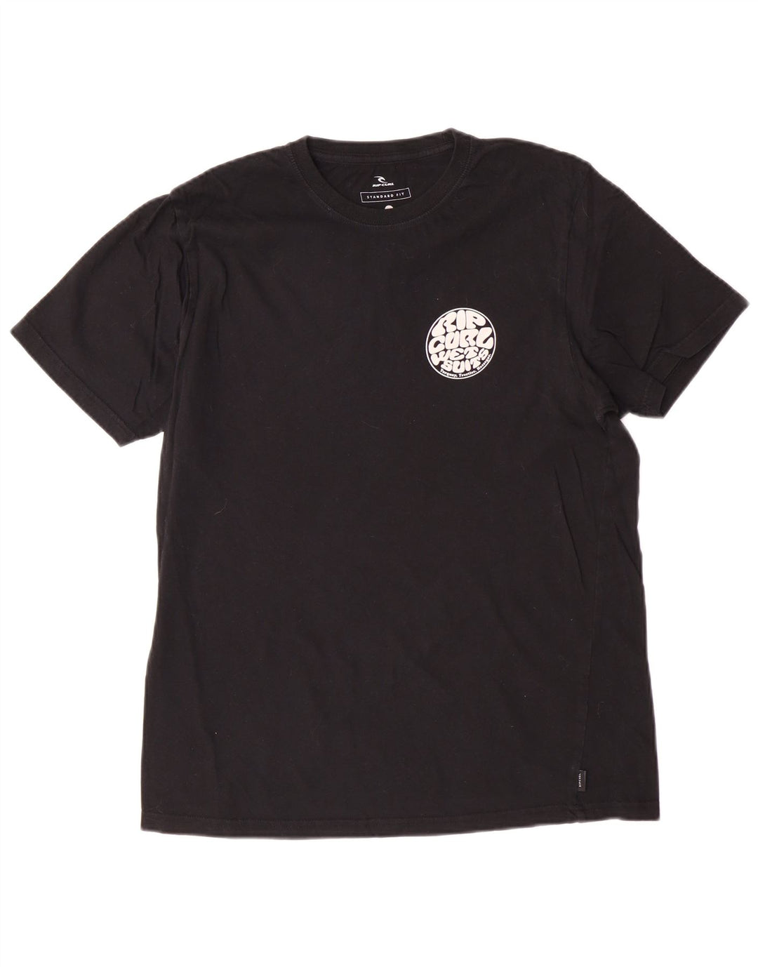 Rip Curl Herre Standard Fit Grafisk T-Shirt Top Medium Sort