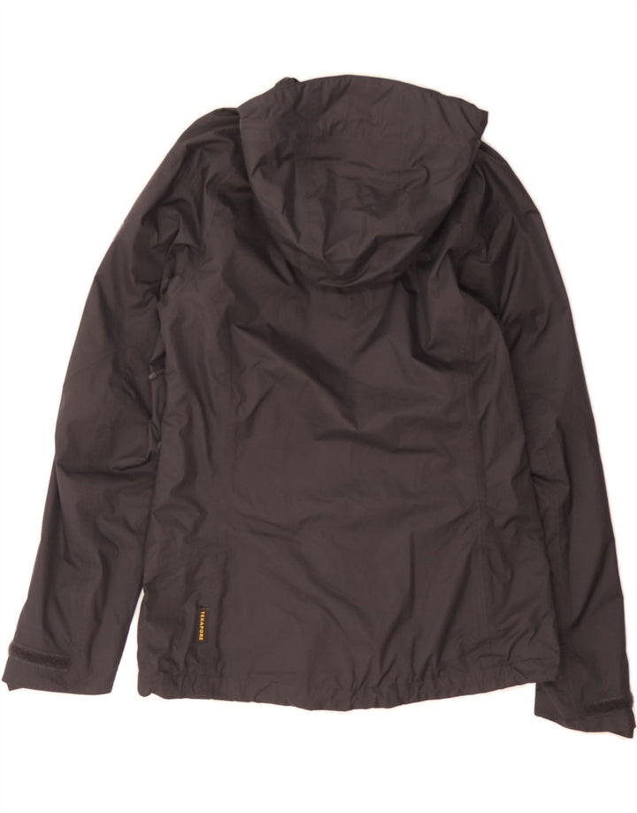 JACK WOLFSKIN Womens Hooded Rain Jacket UK 6 XS  Black Polyester Vintage Jack Wolfskin and Second-Hand Jack Wolfskin from Messina Hembry 