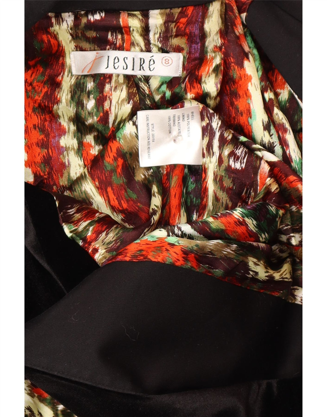 Jesire Dame Dobbeltradet Blazer Jacket UK 8 Small Black Polyester