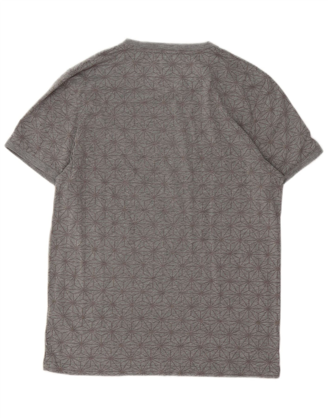 Ted Baker Herre grafisk T-shirt Top Størrelse 3 Medium Grå Geometrisk Bomuld