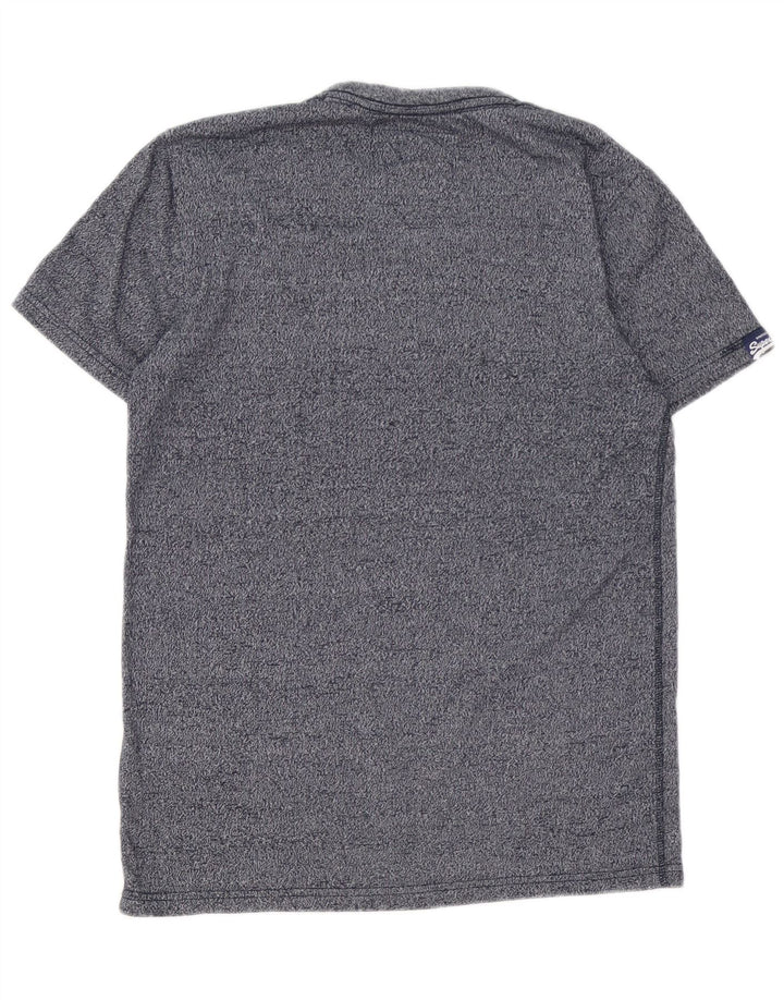 SUPERDRY Herre grafisk T-shirt Top Medium Navyblå Bomuld