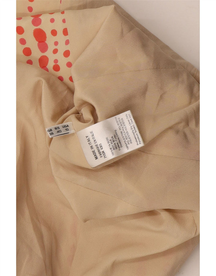 Vintage damejakke med 3/4 ærmer 3 knaps blazerjakke US 10 stor beige plettet