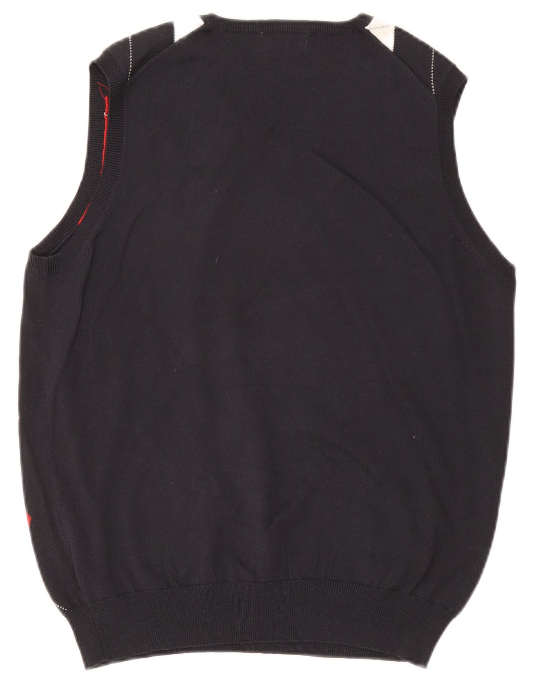 Kappa Vest Tank Top UK 14 Medium Navy Blue Argyle/Diamond Cotton