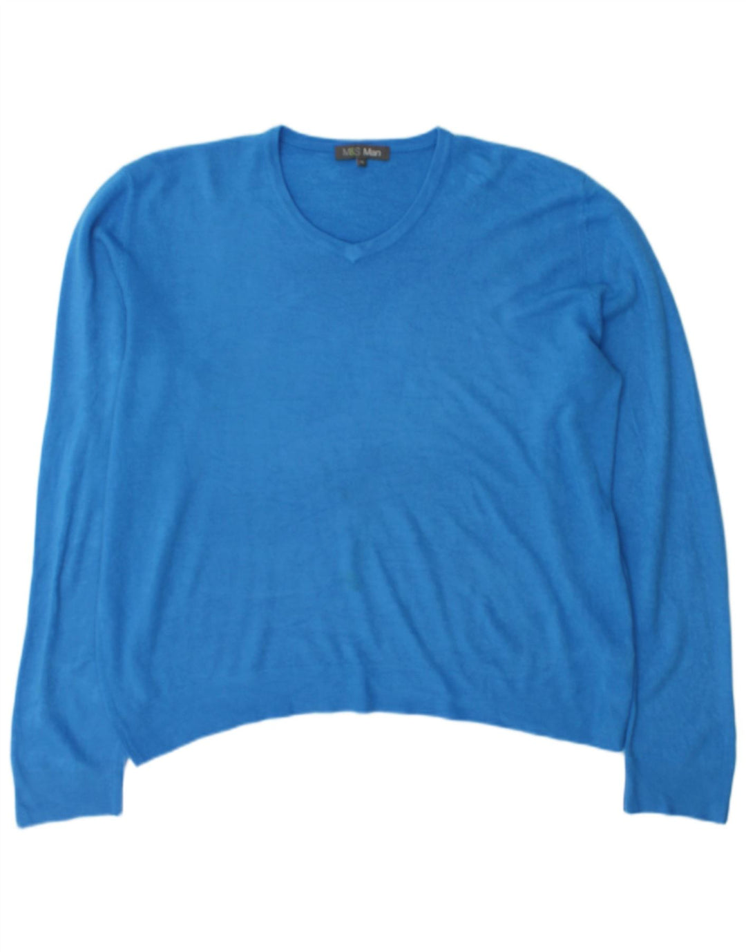 Marks & Spencer Herre V-hals sweater XL Blå Akryl