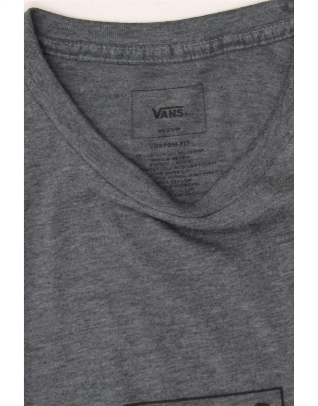 VANS Mens Custom Fit T-Shirt Top Medium Grey Cotton Vintage Vans and Second-Hand Vans from Messina Hembry 