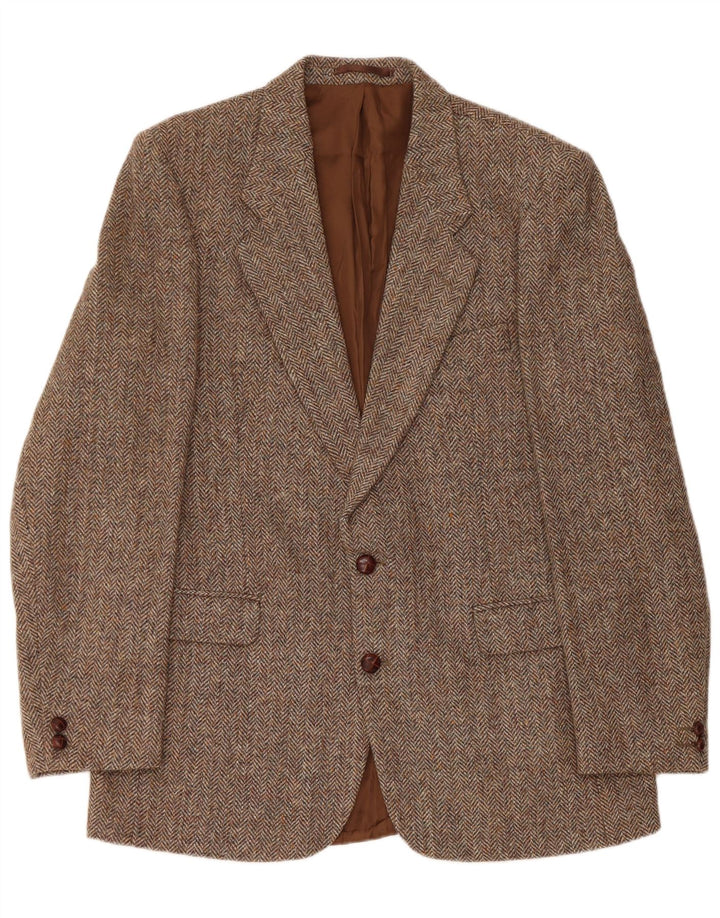 Harris Tweed Herre 2-knaps blazerjakke UK 42 XL Brun sildebensuld