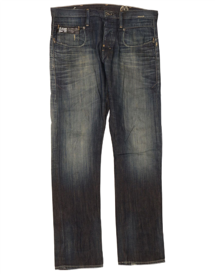 G-Star Straight Jeans til mænd W32 L32 Marineblå bomuld
