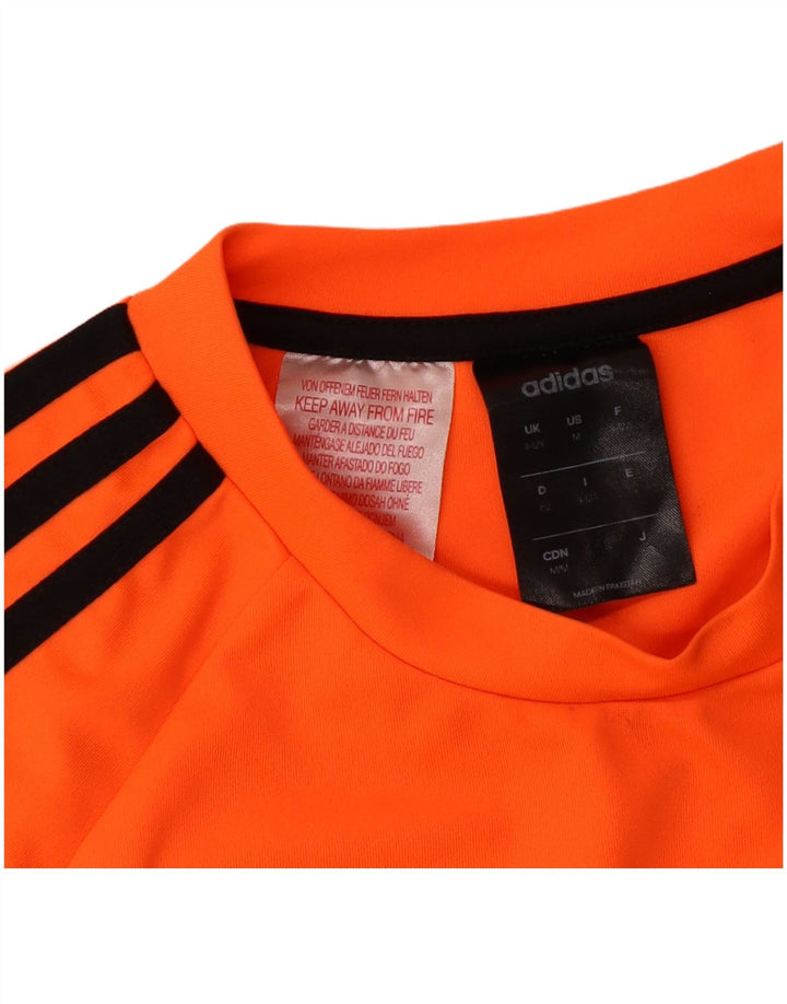 ADIDAS Boys Climalite T-Shirt Top 11-12 Years Orange Polyester