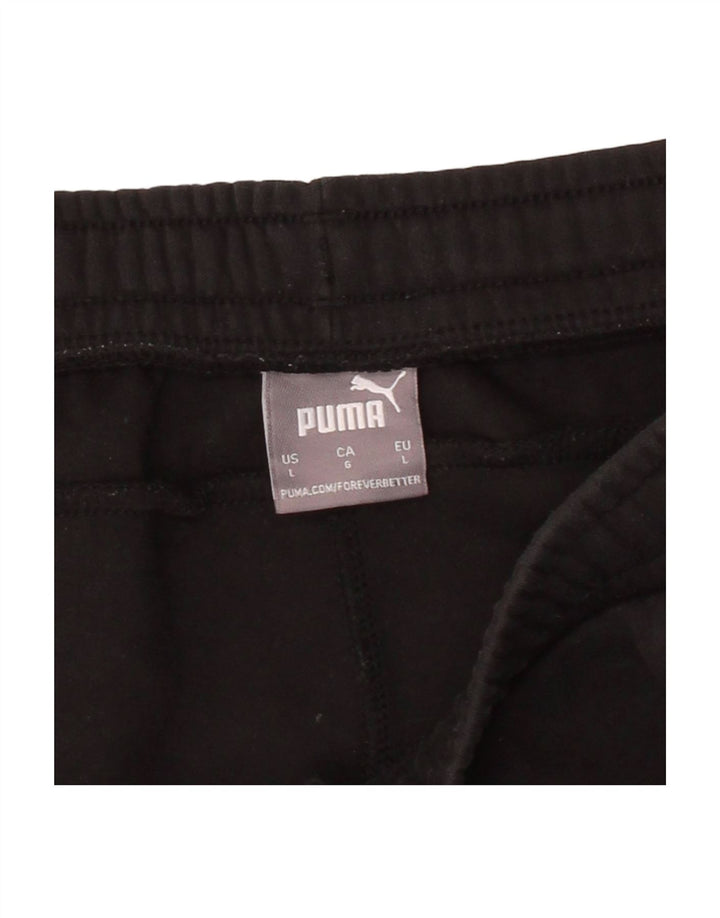 PUMA Mens Tracksuit Trousers Large  Black Cotton