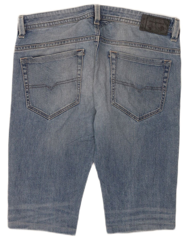 Diesel Herre Thavar Slim Skinny Denim Shorts W32 Medium Blue Cotton