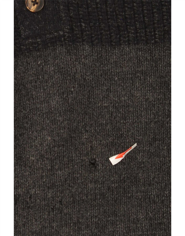 Massimo Dutti Herre Button Neck Jumper Sweater XL Grå Flecked