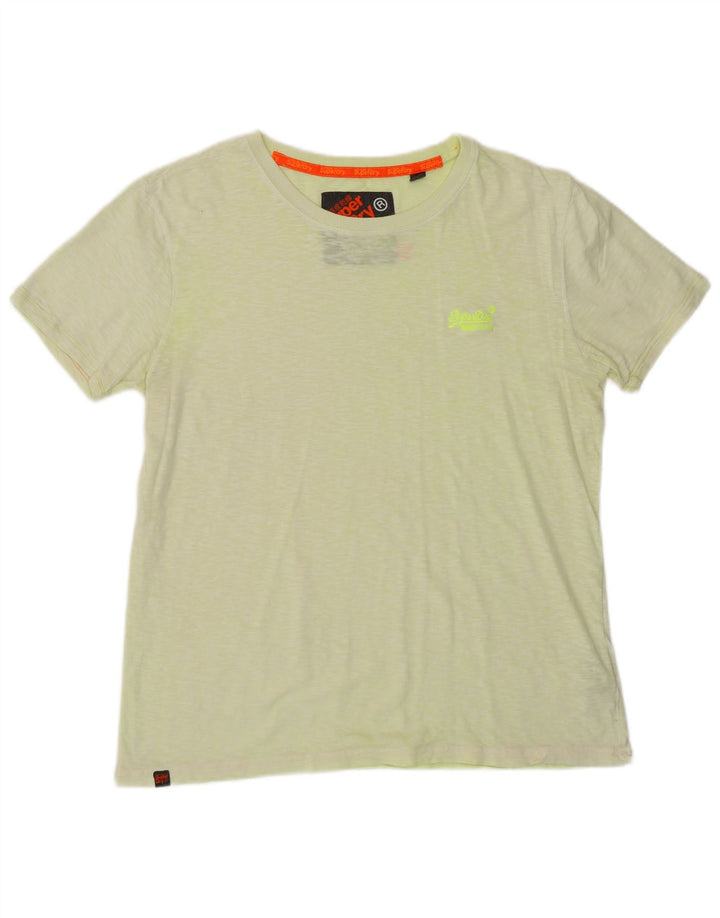 SUPERDRY Herre T-shirt Top Medium Grøn Flecked Bomuld