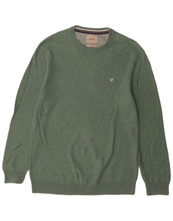 White Stuff Herre Crew Neck Jumper Sweater Medium Green Bomuld