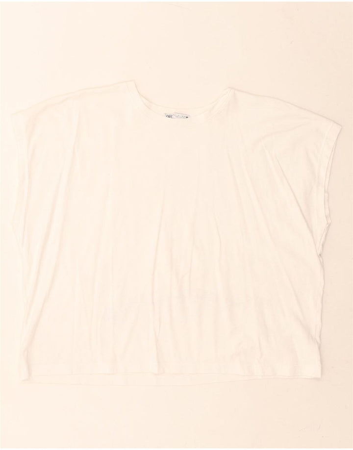 ZARA Womens Oversized T-Shirt Top UK 16 Large White Vintage Zara and Second-Hand Zara from Messina Hembry 