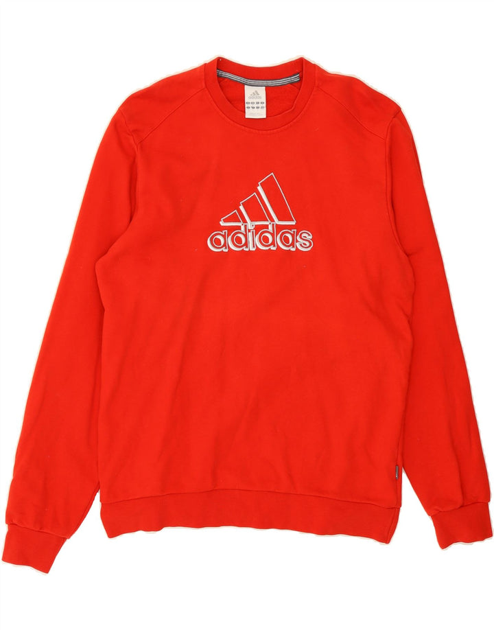 ADIDAS Mens Graphic Sweatshirt Jumper Medium Red Cotton Vintage Adidas and Second-Hand Adidas from Messina Hembry 