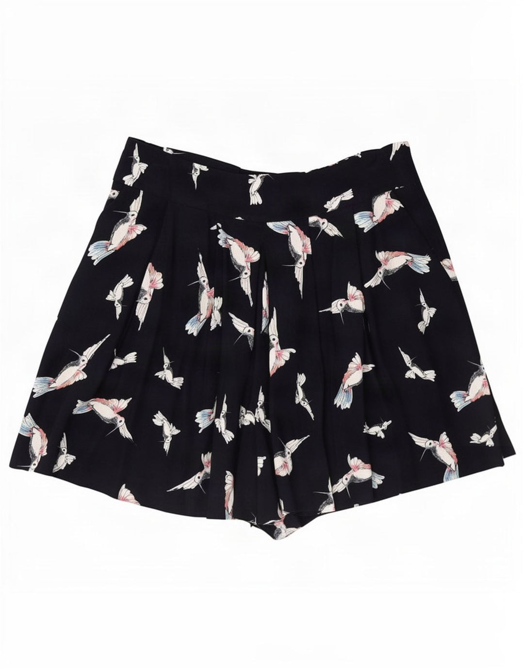 Zara Kvinders Grafiske Pegged Casual Shorts Medium W28 Navy Blue