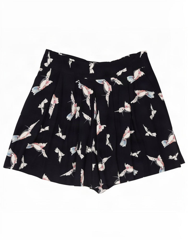 Zara Kvinders Grafiske Pegged Casual Shorts Medium W28 Navy Blue