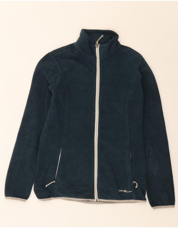 Eddie Bauer Dame Fleecejakke UK 12 Medium Navy Blue Polyester