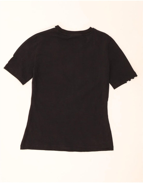 Adidas Dame T-Shirt Top UK 14 Medium Sort Bomuld
