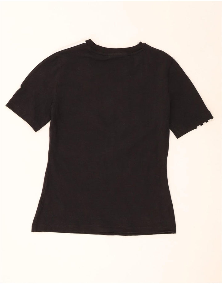 Adidas Dame T-Shirt Top UK 14 Medium Sort Bomuld