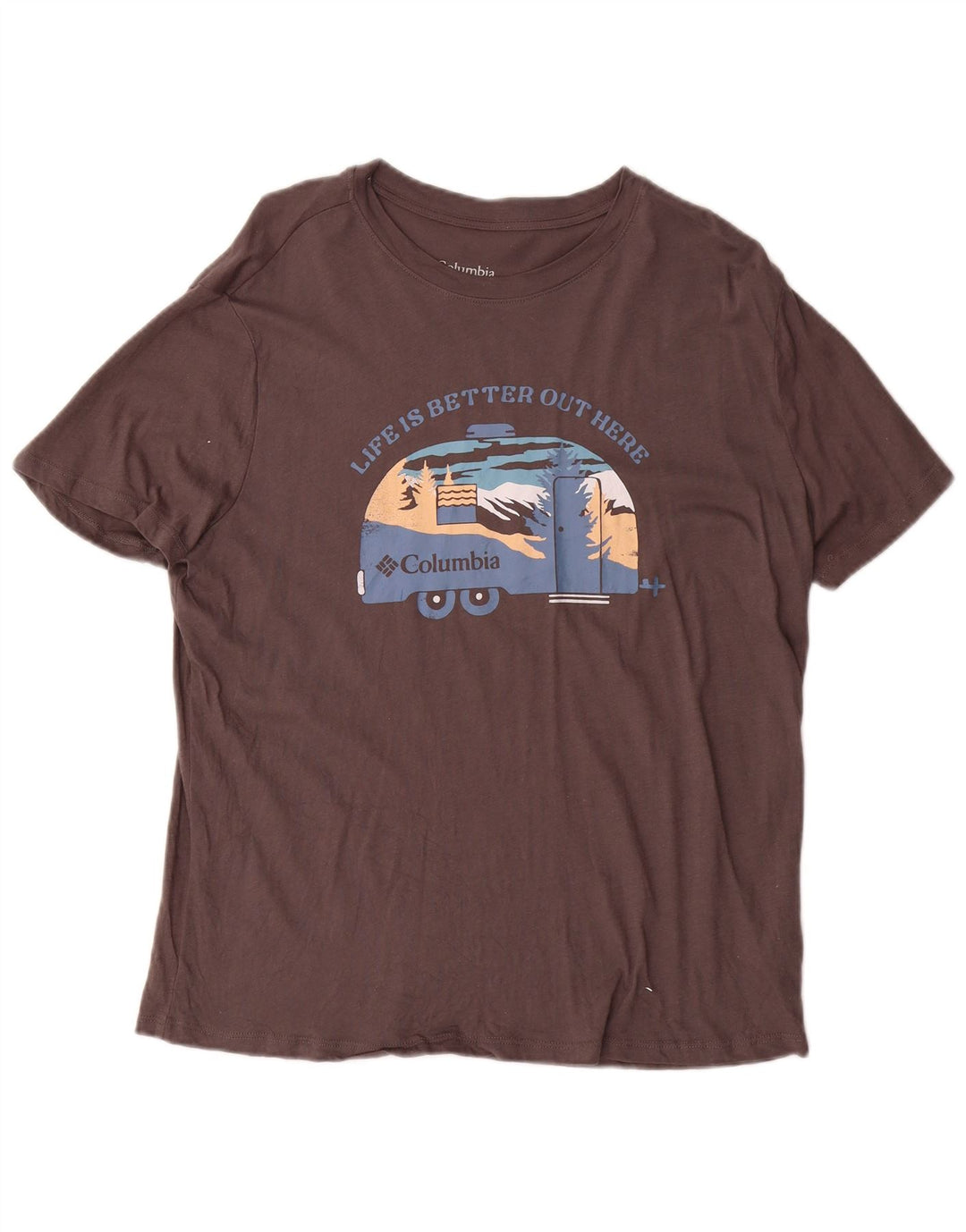 Columbia Womens Grafisk T-Shirt Top UK 14 Medium Grey Bomuld