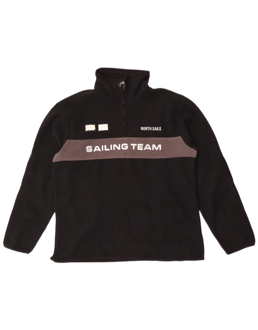 North Sails Herre grafisk lynlås hals fleece jumper stor sort farveblok