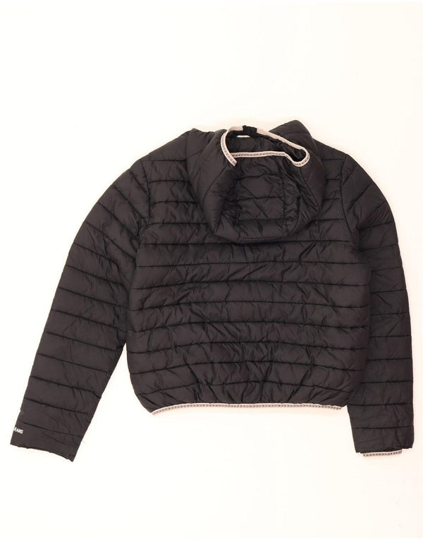 Calvin Klein Jeans Dame Hætte Oversized Polstret Jakke UK 10 Lille Sort