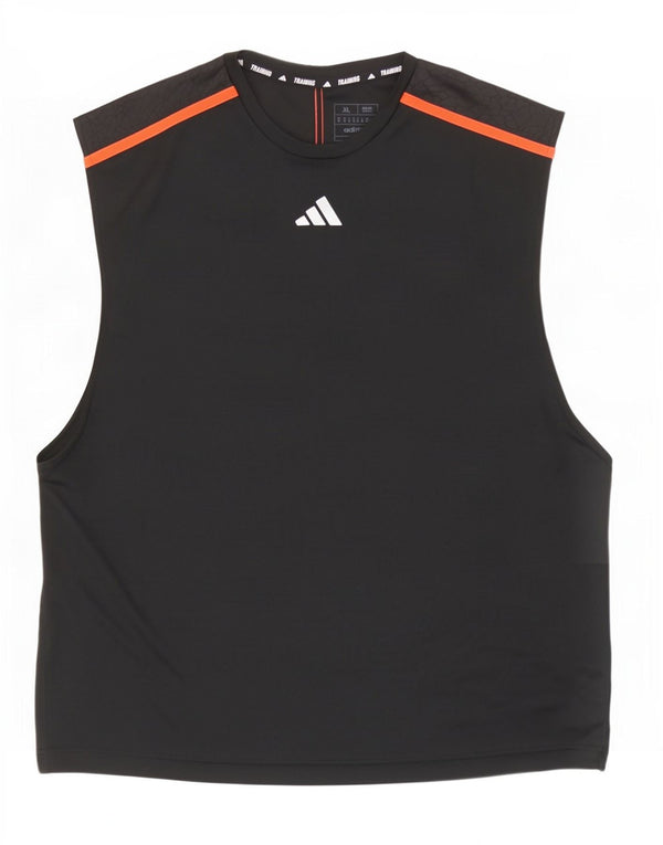 Adidas Mens Aeroready Slim Fit Vest Top XL Black Colourblock Polyester