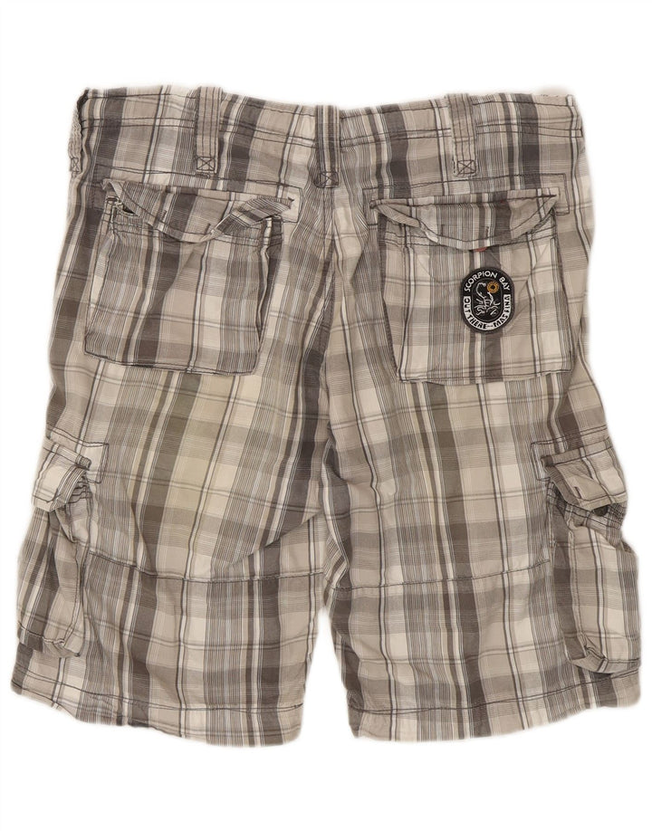 Scorpion Bay Herre Cargo Shorts W34 store grå ternet bomuld