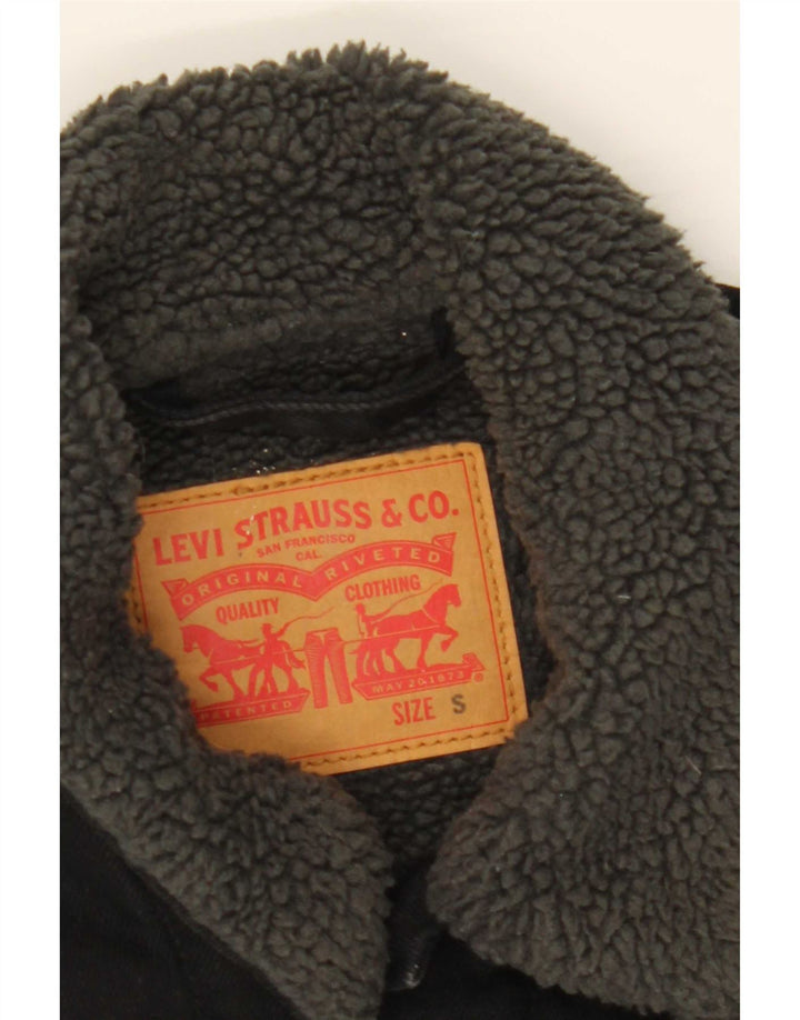 Levi's Herre Denim Sherpa Jacket UK 36 Small Black Bomuld