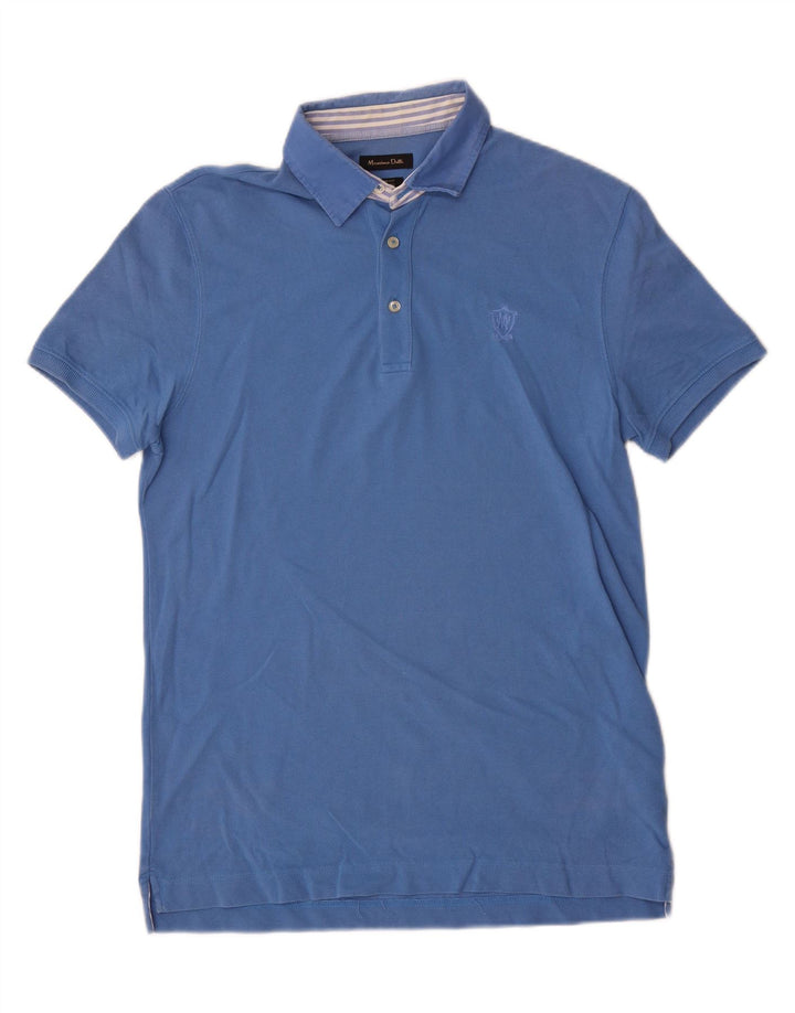 Massimo Dutti Herre Regular Fit Polo Shirt Medium Blue Bomuld