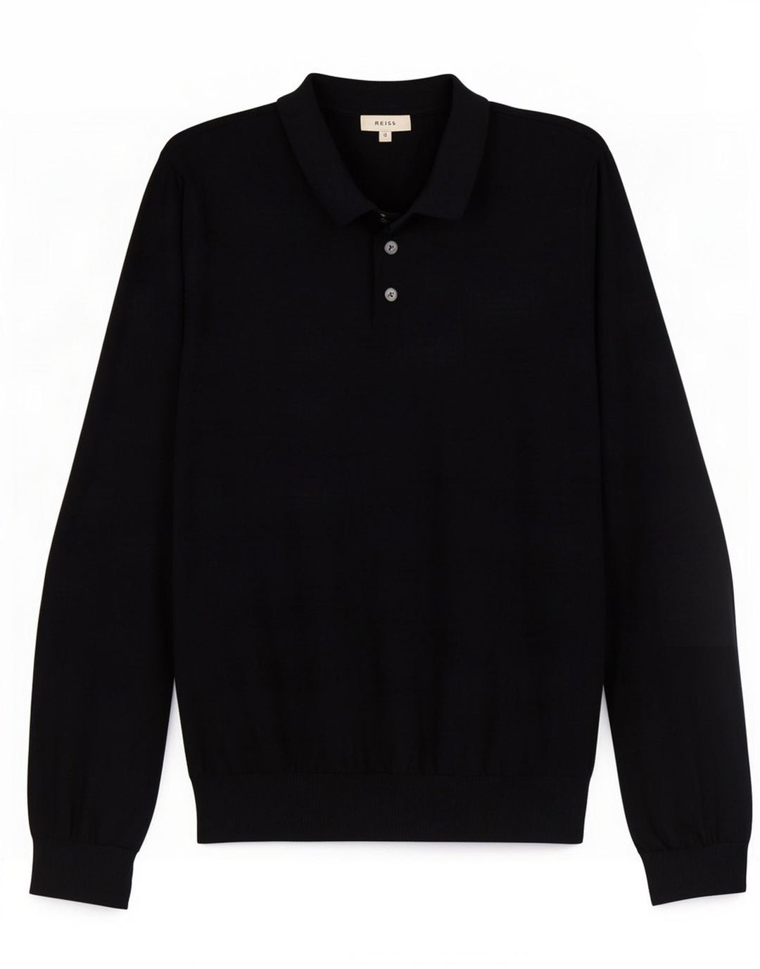 Reiss Herre Polo Neck Jumper Sweater Stor Marineblå Uld