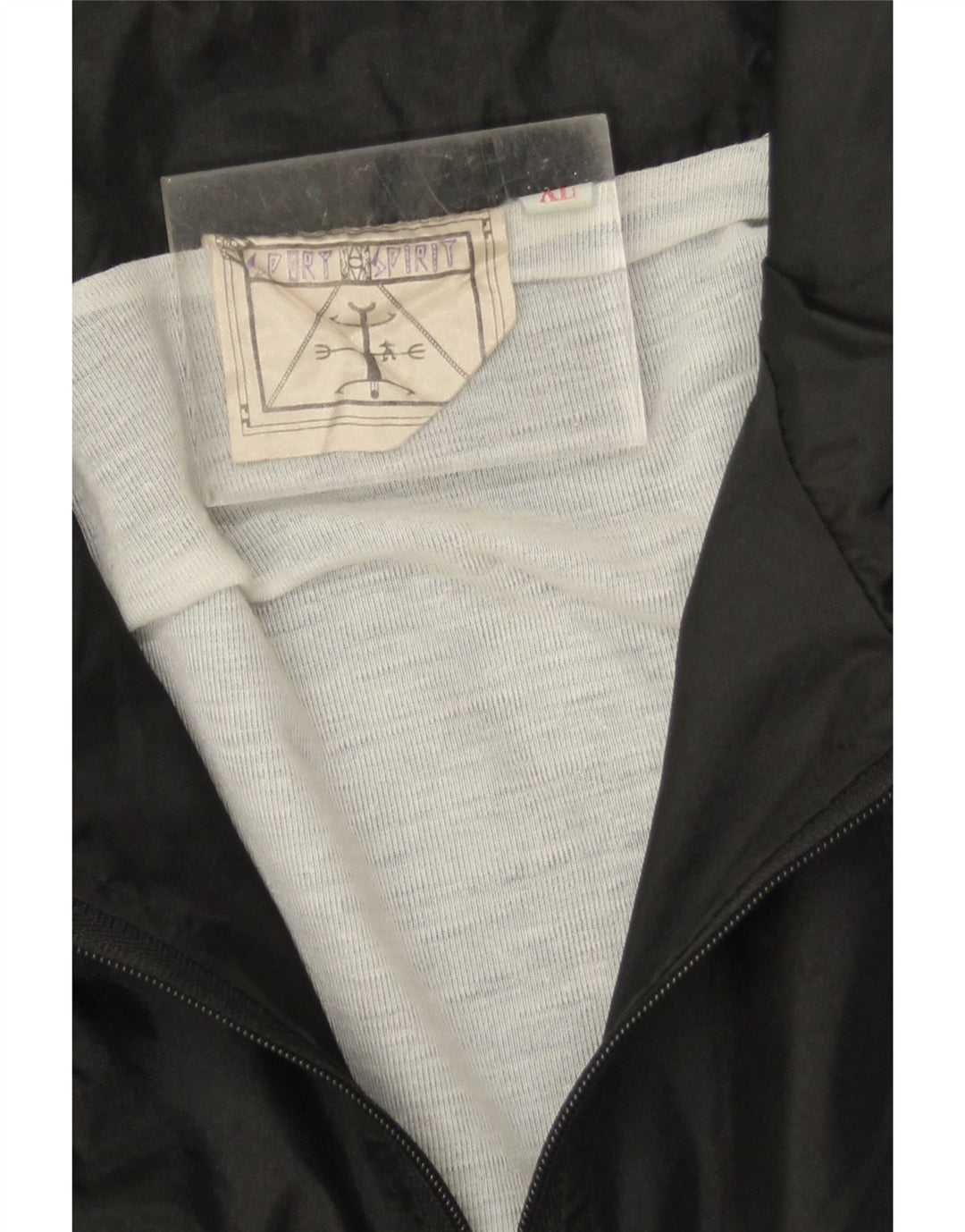 Vintage træningsdragt til mænd Topjakke XL Sort Colourblock Polyamid