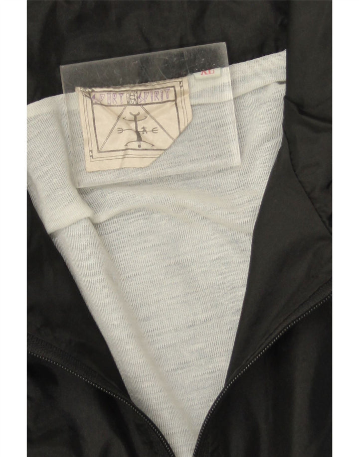 Vintage træningsdragt til mænd Topjakke XL Sort Colourblock Polyamid