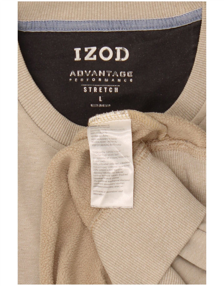 Izod Herre Sweatshirt Jumper Large Grå Polyester
