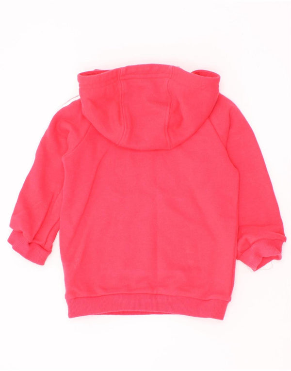 Adidas Baby Girls Button Neck Hoodie Jumper 3-6 Måneder Pink Bomuld