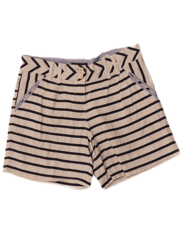 Armani Dame Højtalje Casual Shorts EU 42 Large W28 Hvidstribet