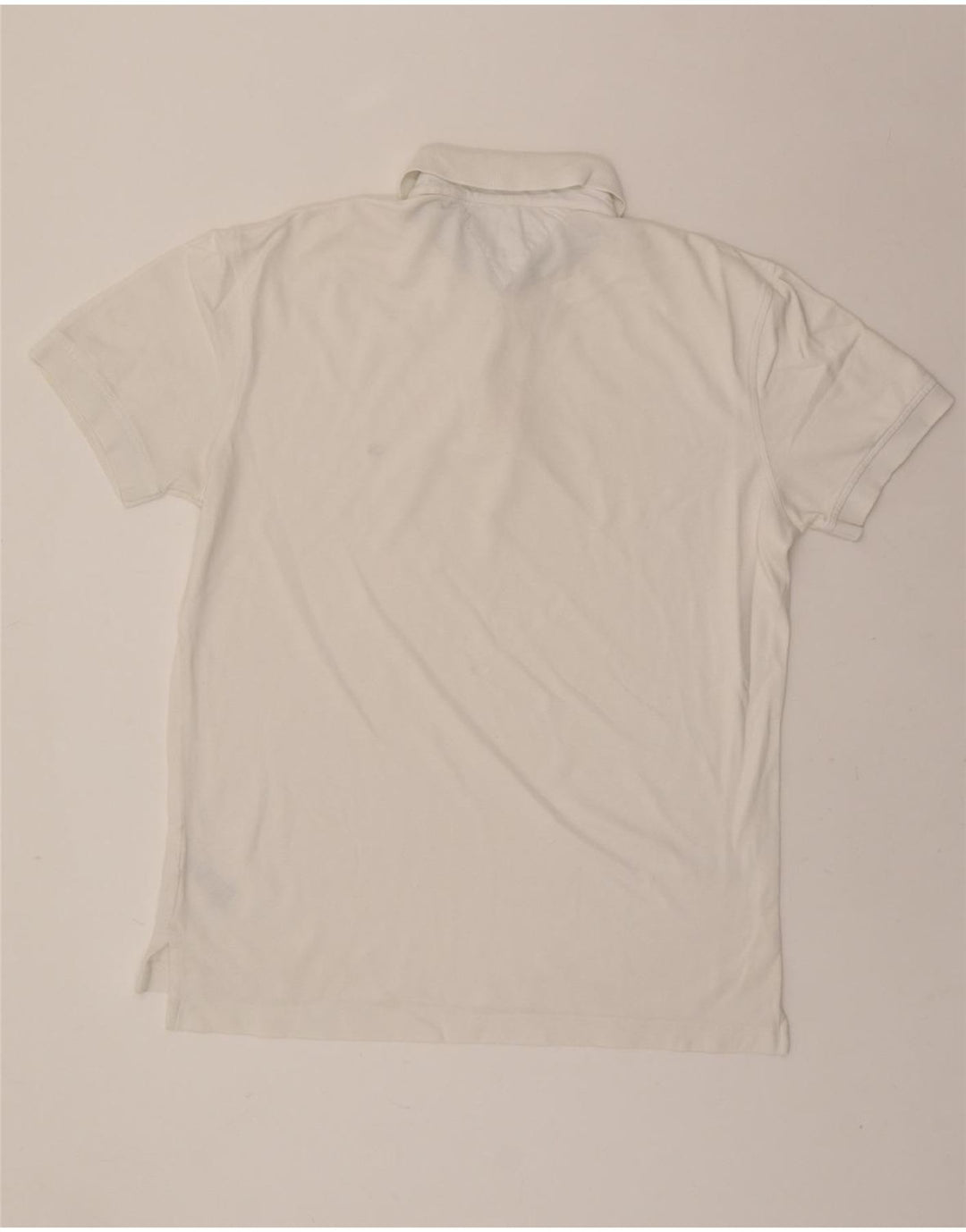 TOMMY HILFIGER Mens Polo Shirt Large White Cotton Vintage Tommy Hilfiger and Second-Hand Tommy Hilfiger from Messina Hembry 