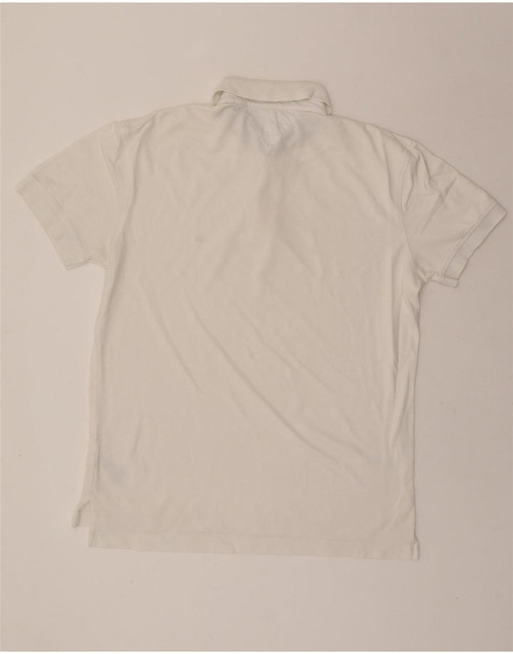TOMMY HILFIGER Mens Polo Shirt Large White Cotton Vintage Tommy Hilfiger and Second-Hand Tommy Hilfiger from Messina Hembry 